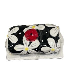 Arlington Designs Ladybug Butter Dish | Farmhouse Floral Kitchen Decor